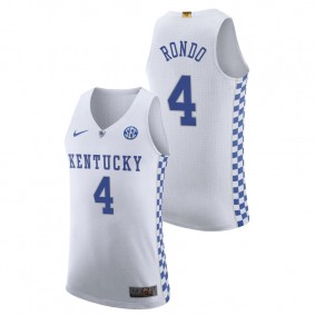 Men Kentucky Wildcats #4 White Rajon Rondo College Basketball Authentic Jersey