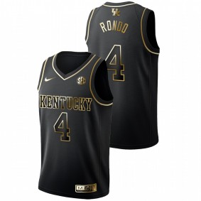 Men Kentucky Wildcats #4 Black Rajon Rondo Golden Edition Jersey