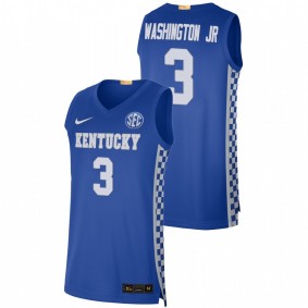 TyTy Washington Jr. #3 Royal Kentucky Wildcats 2021-22 Authentic College Basketball Jersey