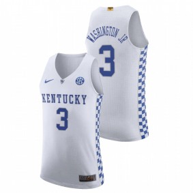 TyTy Washington Jr. #3 White Kentucky Wildcats 2021-22 Authentic College Basketball Jersey