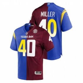 Von Miller Los Angeles Rams 2021 Royal Maroon NFL NCAA Split Texas AM Aggies Jersey