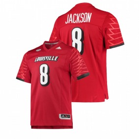 Men Louisville Cardinals Lamar Jackson #8 Red College Football Premier Replica Jersey