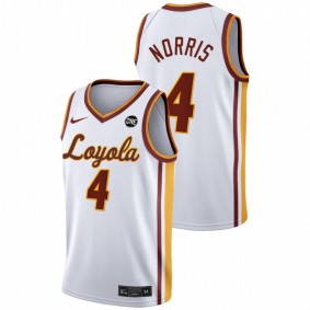 Braden Norris #4 White Loyola Ramblers 2022 College Basketball MVC Championship Jersey