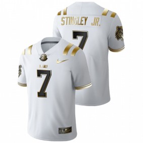 Derek Stingley Jr. LSU Tigers Golden Edition White College Football #7 Jersey