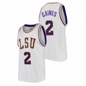 Eric Gaines #2 White LSU Tigers 2022 College Basketball Jersey