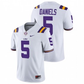 Jayden Daniels LSU Tigers College Football White 2022 Trade #5 Jersey