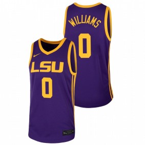 LSU Tigers KJ Williams 2022-23 Purple College Basketball Men Jersey