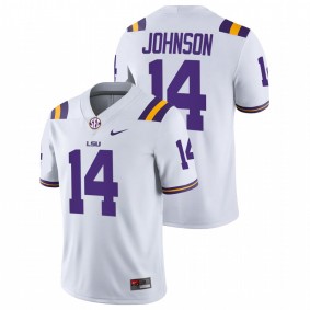 Max Johnson LSU Tigers 2021-22 White College Football Game Jersey