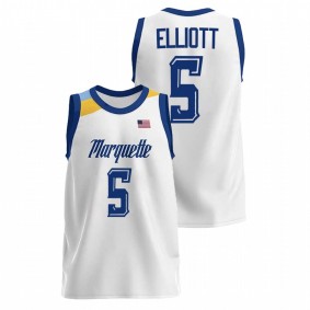 Marquette Golden Eagles Greg Elliott 2022 White College Basketball Men Jersey