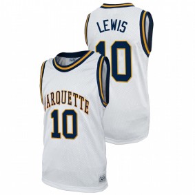 Marquette Golden Eagles Justin Lewis 2022 White Commemorative Classic College Basketball Men Jersey