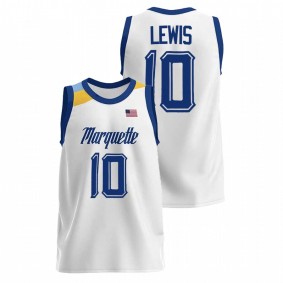 Marquette Golden Eagles Justin Lewis 2022 White College Basketball Men Jersey