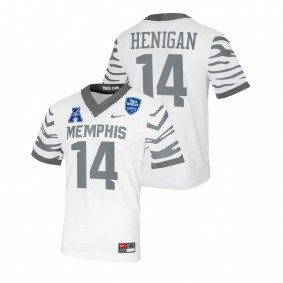 Seth Henigan Memphis Tigers 2021-22 White College Football Jersey