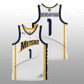 Victor Wembanyama #1 White Metropolitans 92 37pts 2023 NBA Draft Top Prospect Jersey