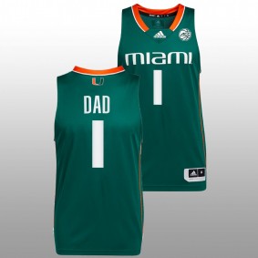 2022 Fathers Day Gift Miami Hurricanes Greatest Dad Green Men Jersey #1