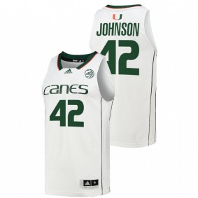 Miami Hurricanes Reggie Johnson White College Basketball Alumni Men Jersey