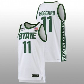 A.J. Hoggard #11 White Michigan State Spartans 2022-23 5.24 Honor Patch College Basketball Jersey