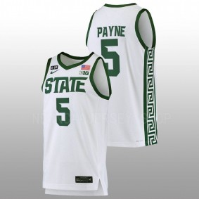 Adreian Payne #5 White Michigan State Spartans 2022-23 5.24 Honor Patch College Basketball Jersey