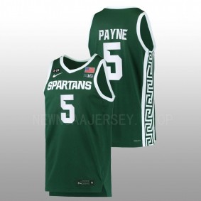 Adreian Payne #5 Green Michigan State Spartans 2022-23 5.24 Honor Patch Replica Basketball Jersey