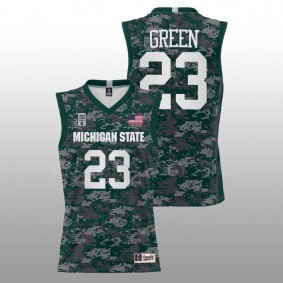 Draymond Green #23 Green Michigan State Spartans Carrier Classic Game 2022 Armed Forces Jersey