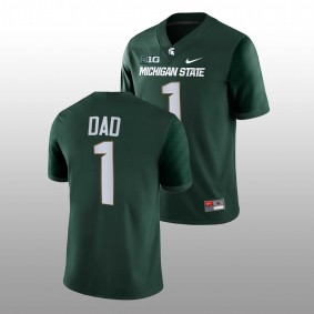 2022 Fathers Day Gift Michigan State Spartans Greatest Dad Green Men Jersey #1