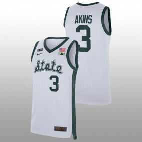 Michigan State Spartans Jaden Akins 2022-23 White Retro Basketball Limited Men Jersey