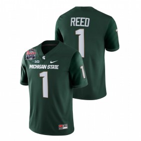 Jayden Reed Michigan State Spartans 2021 Peach Bowl Green College Football Playoff #1 Jersey