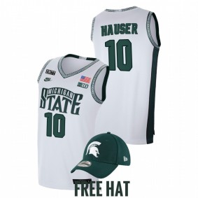 Joey Hauser #10 White Michigan State Spartans 2021-22 Retro Limited College Basketball Jersey