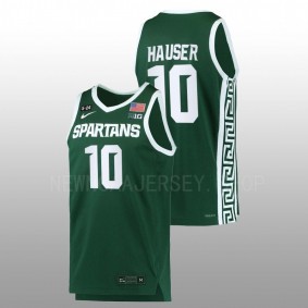 Joey Hauser #10 Green Michigan State Spartans 2022-23 5.24 Honor Patch Replica Basketball Jersey