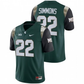 Michigan State Spartans Jordon Simmons #22 Green College Football Limited Jersey