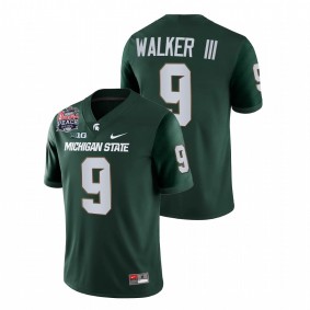 Kenneth Walker III Michigan State Spartans 2021 Peach Bowl Green College Football Playoff #9 Jersey