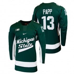 Michigan State Spartans Kristof Papp #13 Green College Hockey Jersey