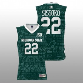 Michigan State Spartans Mady Sissoko Green 2022 Title IX Men Jersey