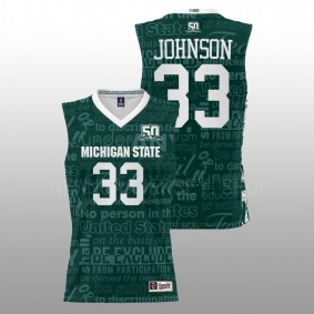 Michigan State Spartans Magic Johnson Green 2022 Title IX Men Jersey