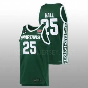 Malik Hall #25 Green Michigan State Spartans 2022-23 5.24 Honor Patch Replica Basketball Jersey