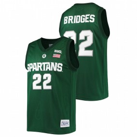 Men Michigan State Spartans #22 Green Miles Bridges NCAA Classic Commemorative Jersey