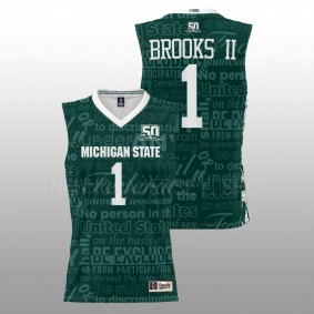 Michigan State Spartans Pierre Brooks Green 2022 Title IX Men Jersey