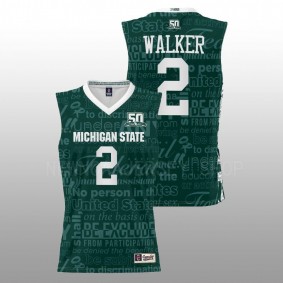 Michigan State Spartans Tyson Walker Green 2022 Title IX Men Jersey