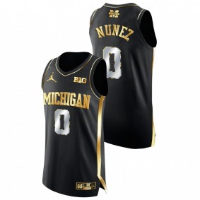 Adrien Nunez Michigan Wolverines Black Golden Edition College Basketball Jersey