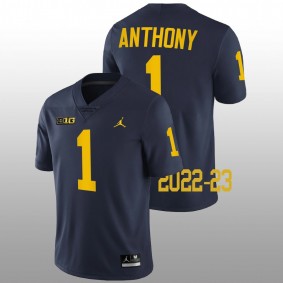 Andrel Anthony Michigan Wolverines College Football 2022-23 Navy Game #1 Jersey