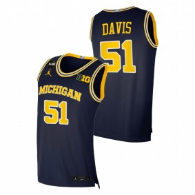 Men Michigan Wolverines Austin Davis Navy College Basketball BLM Jersey