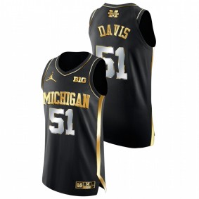 Austin Davis Michigan Wolverines Black Golden Edition College Basketball Jersey