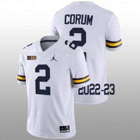 Blake Corum Michigan Wolverines College Football 2022-23 White Game #2 Jersey