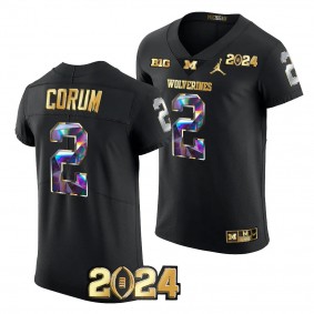 Blake Corum CFBPlayoff 2023 National Champions Michigan Wolverines #2 Jersey Black Men's Golden Diamond Shirt