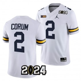 Michigan Wolverines Blake Corum 2024 College Football Playoff #2 White National Championship Jersey Men's