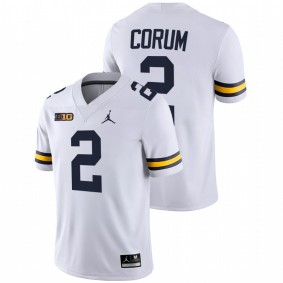 Men Michigan Wolverines Blake Corum #2 White College Football Game Jersey