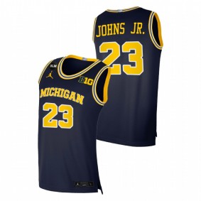 Men Michigan Wolverines Brandon Johns Jr. Navy College Basketball BLM Jersey