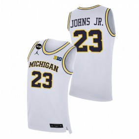 Men Michigan Wolverines Brandon Johns Jr. White College Basketball BLM Jersey