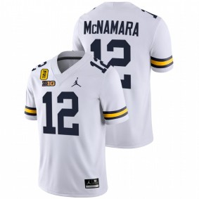 Cade McNamara Michigan Wolverines White TM 42 Patch Honor Tate Myre #12 Jersey