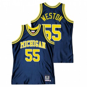 Michigan Wolverines Cameron Weston Navy Throwback Alumni Basketball Men Jersey