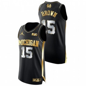 Chaundee Brown Michigan Wolverines Black Golden Edition College Basketball Jersey